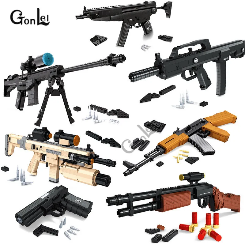 

NEW SWAT Revolver Pistol Power GUN Weapon Arm Model Toy Brick Building Blocks Set Weapon Compatible leGOING military AK47 Pack