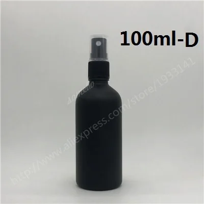 200x100 мл пустая матовая черная стеклянная бутылка-спрей с мелкими распылителями для эфирного масла, 100cc матовые бутылки из чёрного стекла - Цвет: 100ML-D