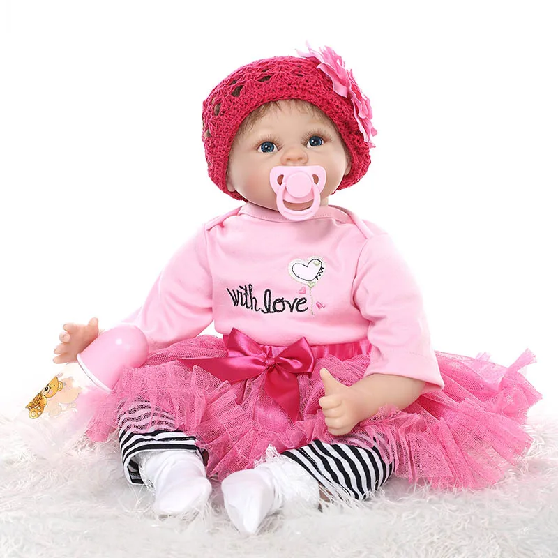 

55CM/22inch 3D Lifelike Jointed Reborn Doll Silicone Baby Girls Dolls Toys Photography Props 998