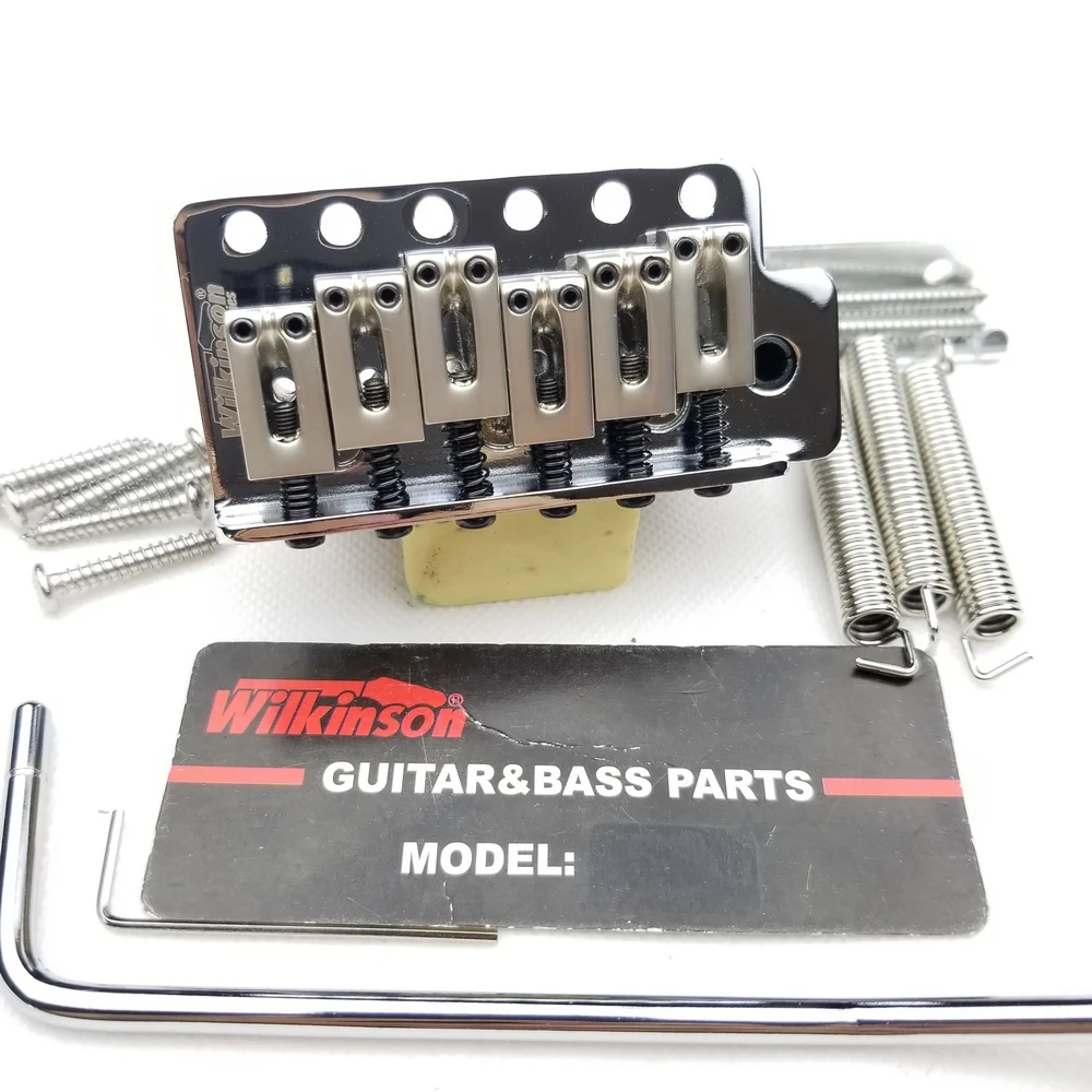 

Wilkinson Licensed 6 Screw Type Electric Guitar Tremolo System Bridge for Strat Guitar Chrome Silver WOV02
