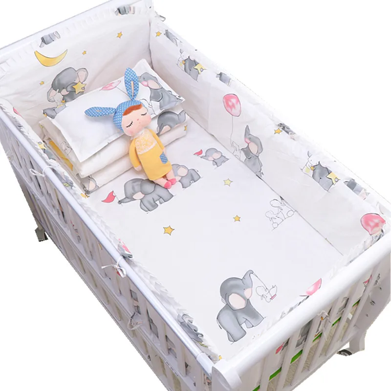 Cartoon Elephant Cotton Soft Baby Bedding Set Baby Crib bumper Include Pillowcase Bumpers Crib Sheet Duvet Cover Baby Bumper Set Cartoon Elephant Cotton Soft Baby Bedding Set Baby Crib bumper Include Pillowcase Bumpers Crib Sheet Duvet Cover Baby Bumper Set