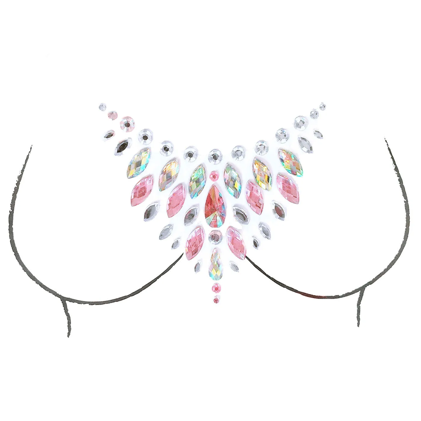Клейкий липкий стикер для драгоценных камней Макияж Лицо Boob кристалл драгоценности фестиваль блеск драгоценные камни вечерние наклейки для макияжа s для боди-арта краски - Цвет: xbs-43 Pink