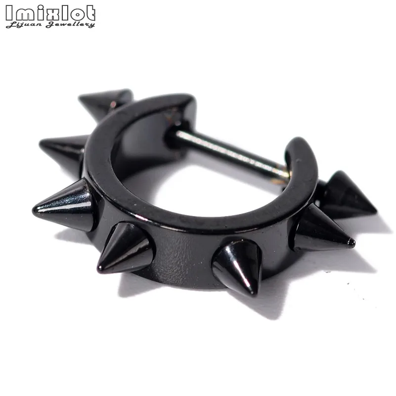 Buy Black Gothic Punk Stud Earrings For Women Men 316L