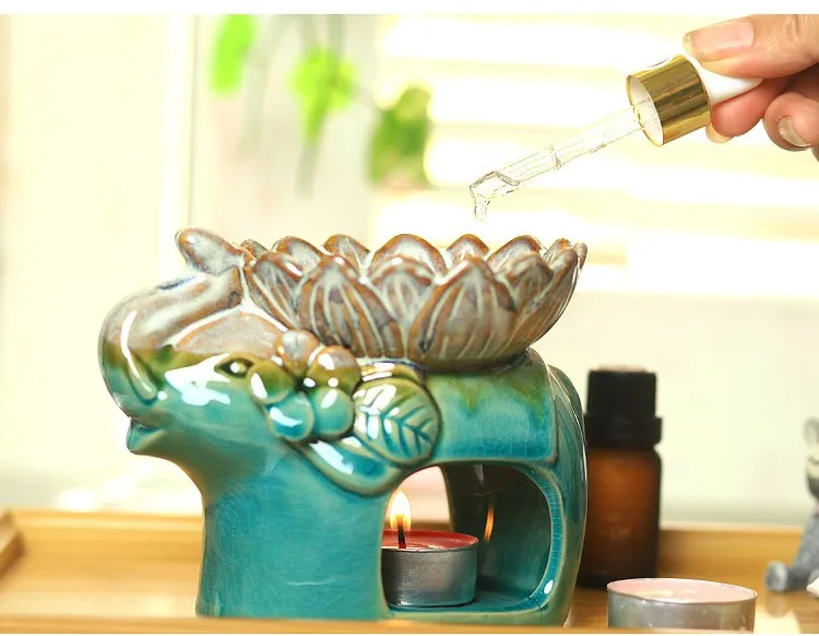 

Thailand SPA mini Candle aromatherapy furnace ceramic aromatherapy lamp aroma furnace dry essential oil blue or gray aromatic