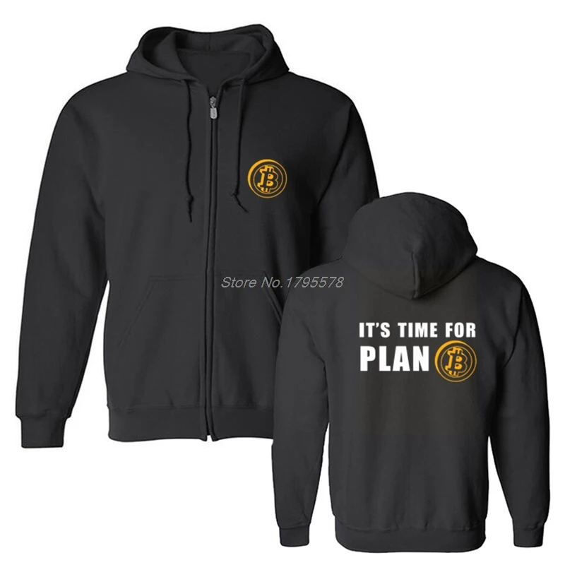 Sudadera con capucha de algodón para hombre, prenda deportiva masculina con forro polar personalizado, con diseño de moneda criptográfica BTC, ideal para Plan Bitcoin