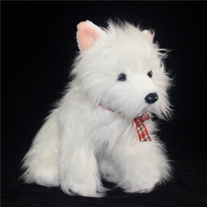 Плюшевые белый, высокогорный белый Кукла-терьер игрушки Моделирование собаки животные игрушка вырезанная для женщин подарок на день рождения