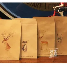 Винтажный Романтический олень крафт бумажный конверт DIY Подарочный конверт