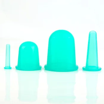 

4 pcs/set Silicone Vacuum Cans Cupping Cup Body Anti Cellulite Suction Massager Eye Neck Face Back Massage Beauty Health Care