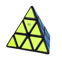 QiYi Pyraminx Magic Cube Black And White Original QiMing A Pyramid Plastic Puzzle Cube Kids Toys Professional Speed Cubo Magico