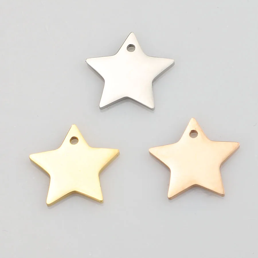 

Fnixtar Mirror Polished Stainless Steel Star Charms for Jewelry Making DIY Handmade Gold Rose Gold Color 15.6*16mm 20Piece/lot