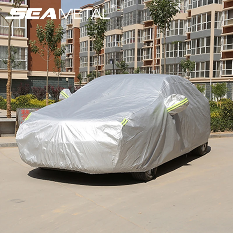 

Car Cover Sunshade Reflective Warning Strips Rain Snow Dust Cover Anti UV Outdoor Waterproof Car Accessories for Sedan SUV