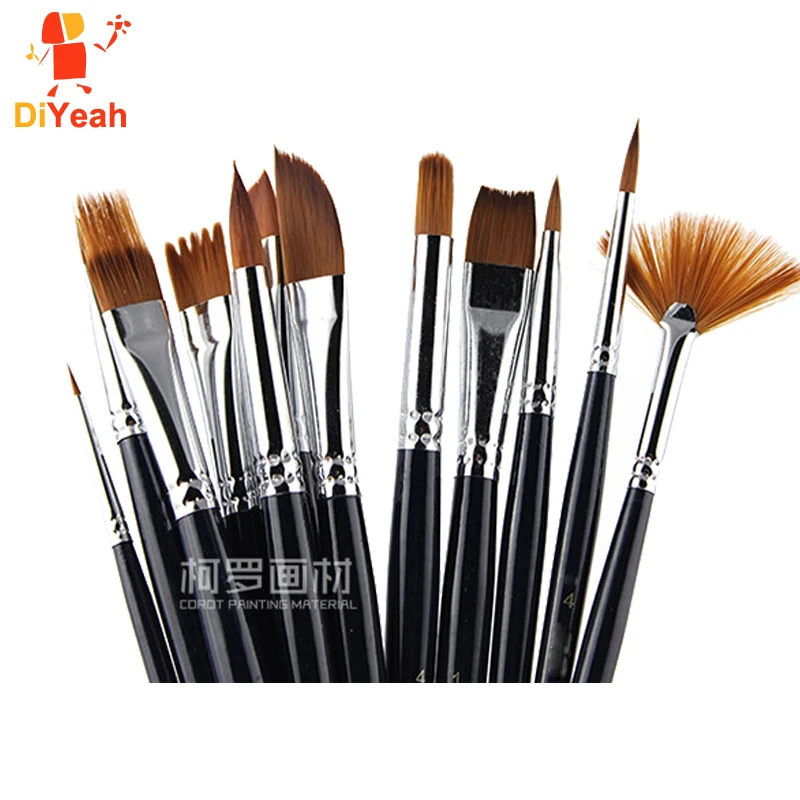 12pcs Face Paint Brushes Professional Nylon Hair Paint Brush Set Face