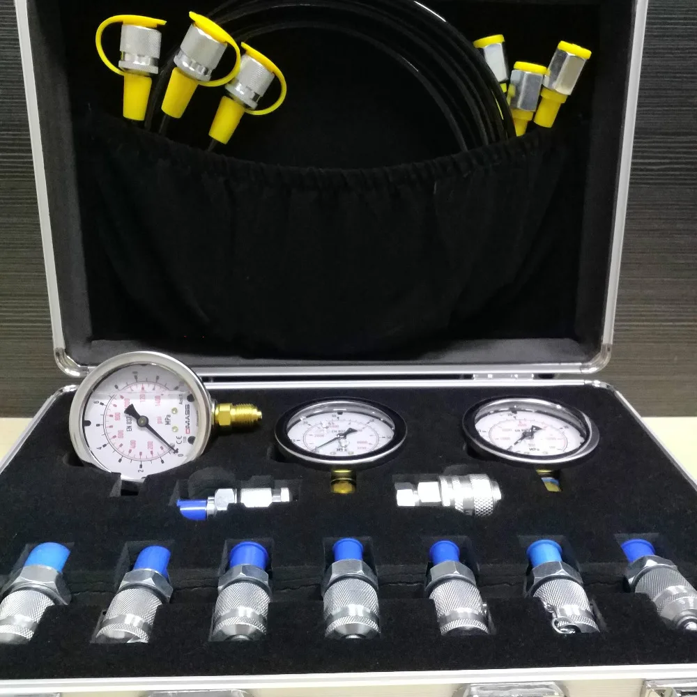 FREE SHIPPING Excavator hydraulic gauge tool box XZTK-60M pressure testing tools of tubing hydraulic test gauge box FREE SHIPPING Excavator hydraulic gauge tool box XZTK-60M pressure testing tools of tubing hydraulic test gauge box