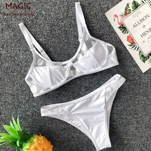 Индивидуальный комплект бикини на косточках, женский купальник в горошек, сетчатый купальник, бикини, сексуальный пуш-ап купальник для плавания с подкладкой, пляжная одежда