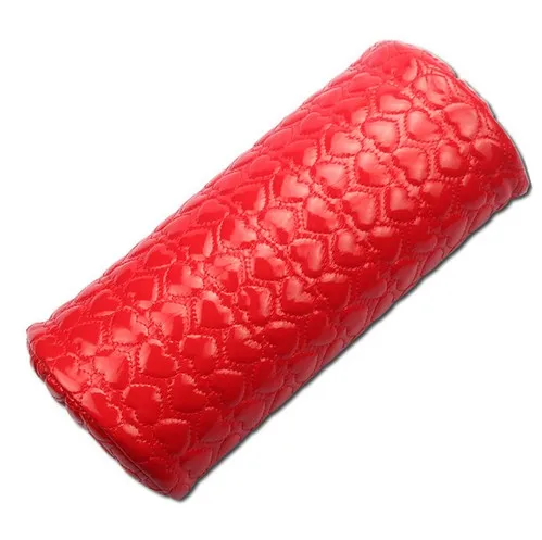 7 цветов из искусственной кожи подлокотники подушки подушечка в стиле Нейл-арт Съемная сердце фигурный спонж подушка для маникюра подлокотник HR01 - Цвет: Red