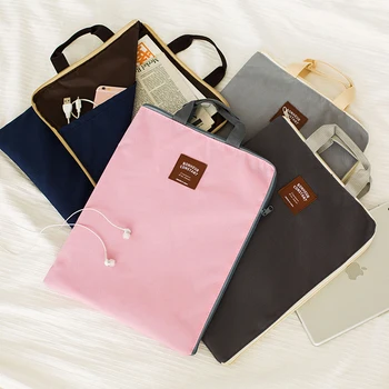 

Multifunction A4 File Storage Bag Travel Computer Document Magazine Organizer Portable Folder Briefcase Handbag Office Supplies