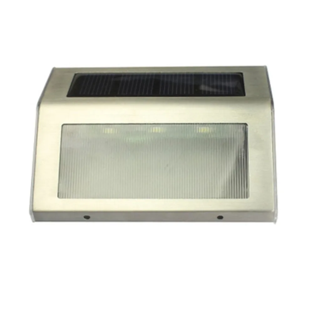 Warm White Solar Power 3 LEDs Outdoor Waterproof Garden Pathway Lawn Lamp Light Energy Saving LED Solar Wall Lamp