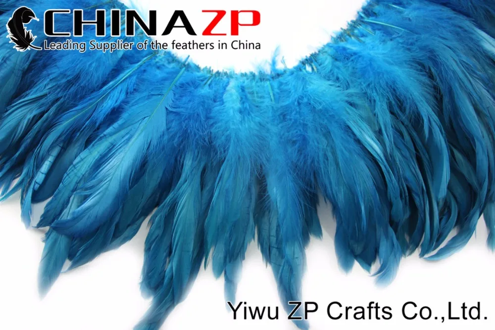11 Dyed Turquoise Blue Strung Rooster Schlappen Feathers (4)