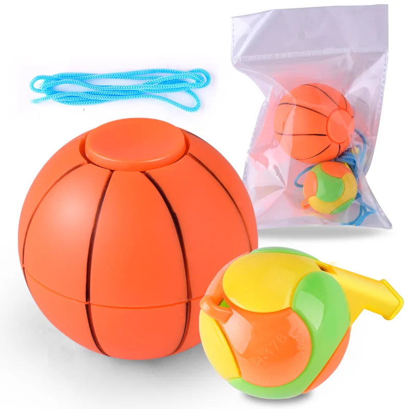 Stress Relief Toy Fidget Roller Spinner Basketball Football Finger Ball Toy With Whistle Relief Stress Funny kinetic spinningtop