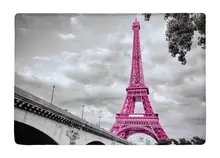 Floor Mat Retro Pink France paris Eiffel Tower Print Non-slip Rugs Carpets alfombra For Indoor Outdoor living kids room