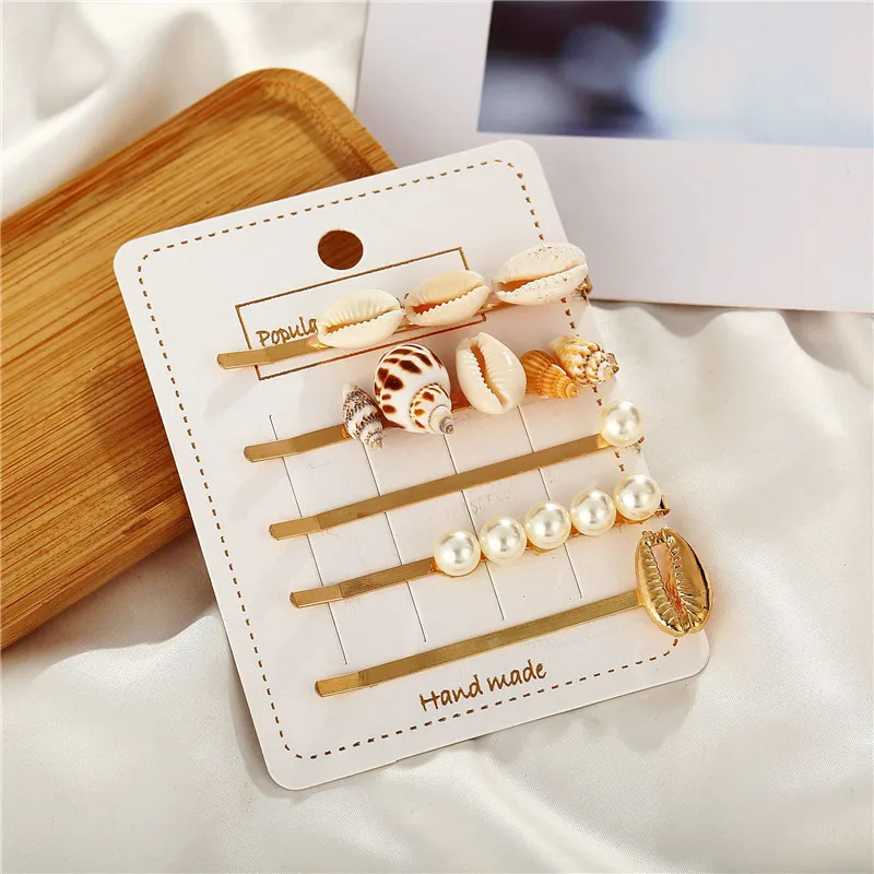 Yobest Fashion Pearl Hair Clip for Women Elegant Korean Design Snap Barrette Stick Hairpin Hair Styling Accessories - Окраска металла: 70099