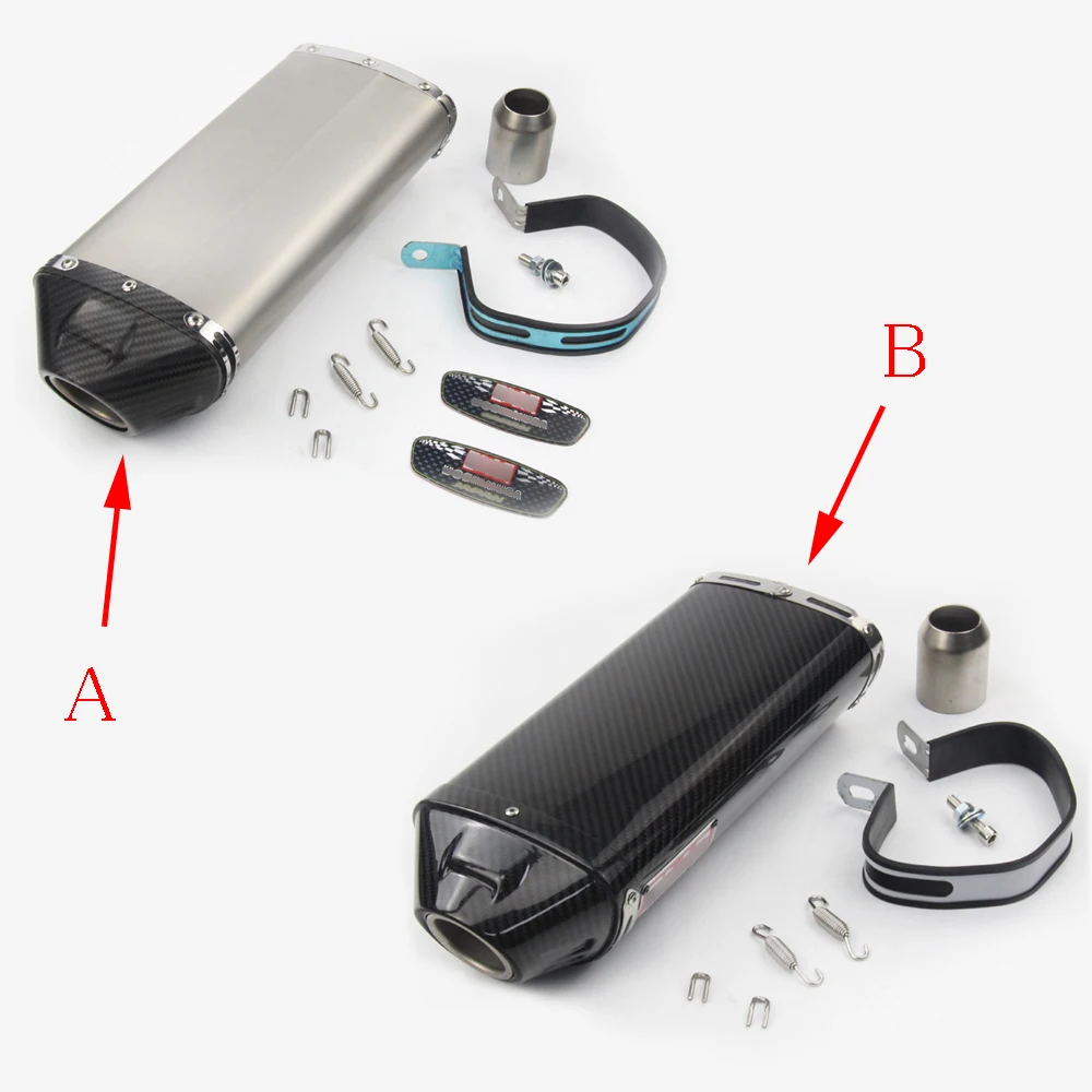 

51mm Universal Motorcycle Carbon Fiber Exhaust Muffler Tip Pipe Exhaust System For CBR600 CBR1000 Honda F5
