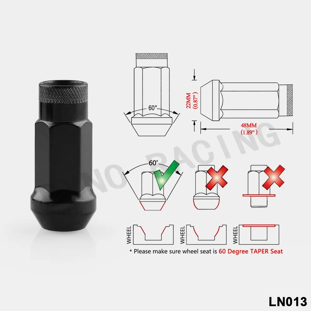 Муки SR48 гайки 12X1,5 1,5 ЖЕЛУДЬ RIM удлиненный открытый конец LN013