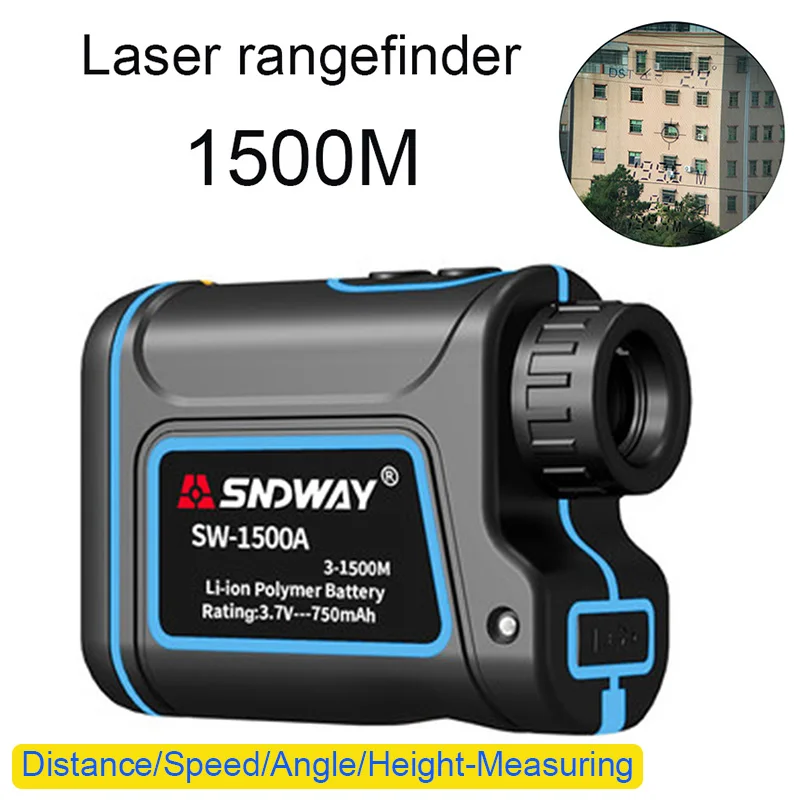 Hot 600/1000/1500M sniper hunting digital laser rangefinder Multifunctional Telescope golf rangefinder Build in 750mah battery