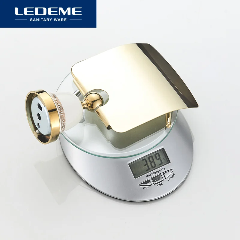 LEDEME Toilet Paper Holder Ceramic Heavy Duty Suction Wall Mount Toilet Tissue Paper Holder Bathroom Roll Paper Holder L3603G