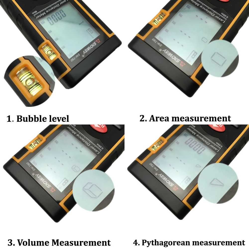 SNDWAY T80 лазерный дальномер 80 м 262ft trena лазер пузырь уровень дальномер строительство измерительная лента тестер инструменты