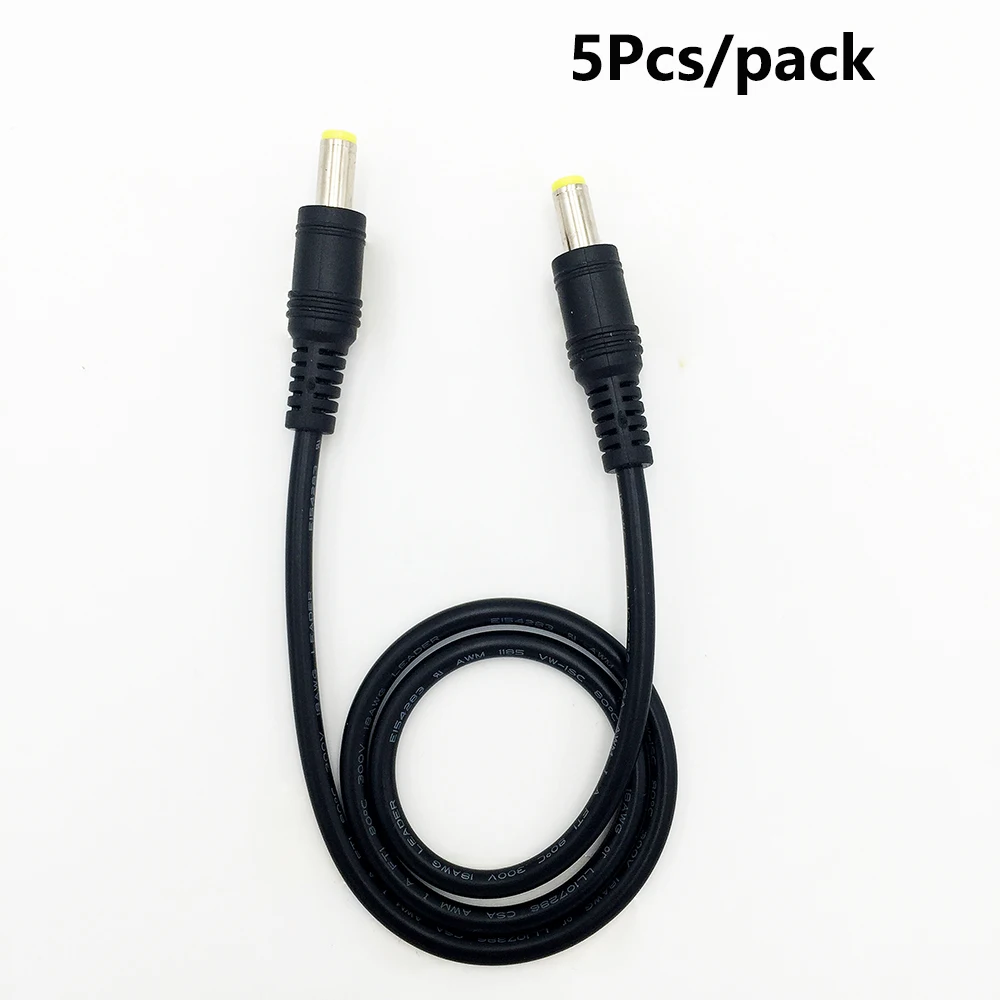 5PCS DC 5.5 2.1 18AWG male to male Power Extensions cable plug