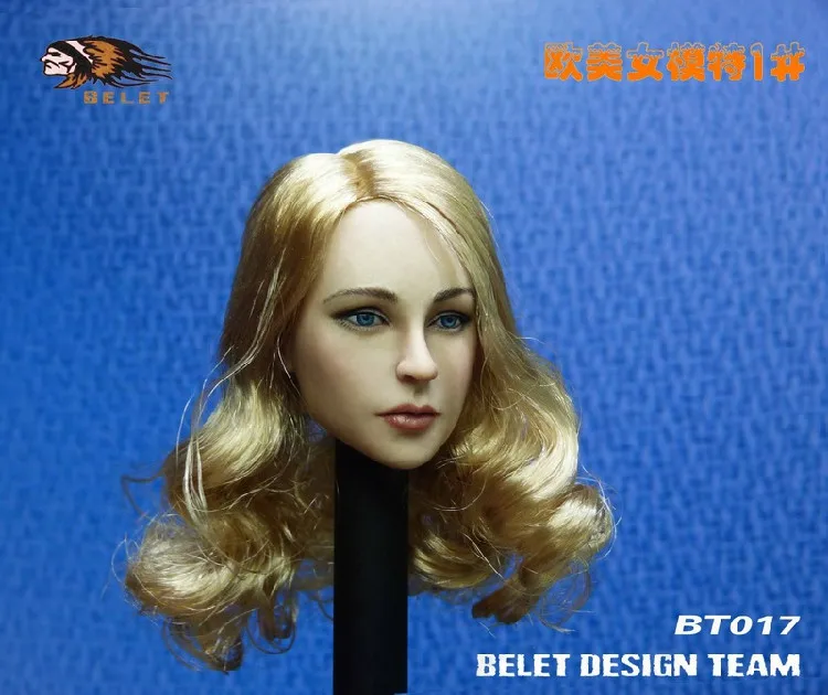 

Toys BELET BT017 1/6 Beauty European Girl Head Sculpt Carving f 12 inches PHICEN TBLEAGUE VERYCOOL Action Figure Head Sculpture