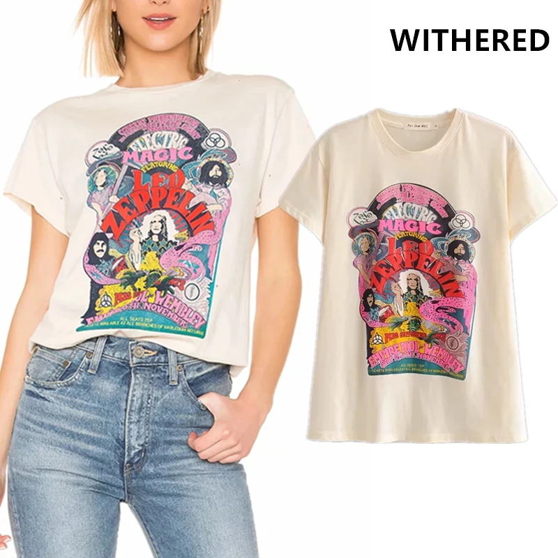 

Withered high street cartoon printing o-neck pure cotton vintage t shirt women harajuku tshirt camisetas verano mujer 2019