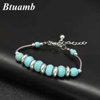 

Btuamb Vintage Ethnic Small Ball Bracelets Bohemian Natural Stone Beads Bracelets & Bangles for Women Party Accessories Pulseras