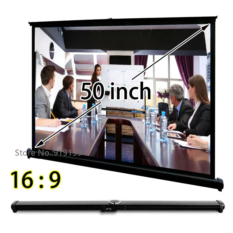 Easy Open Mini Projection Screen 50-inch 16x9 Widescreen Ultra HD 3D Projection Display For Trading Meeting