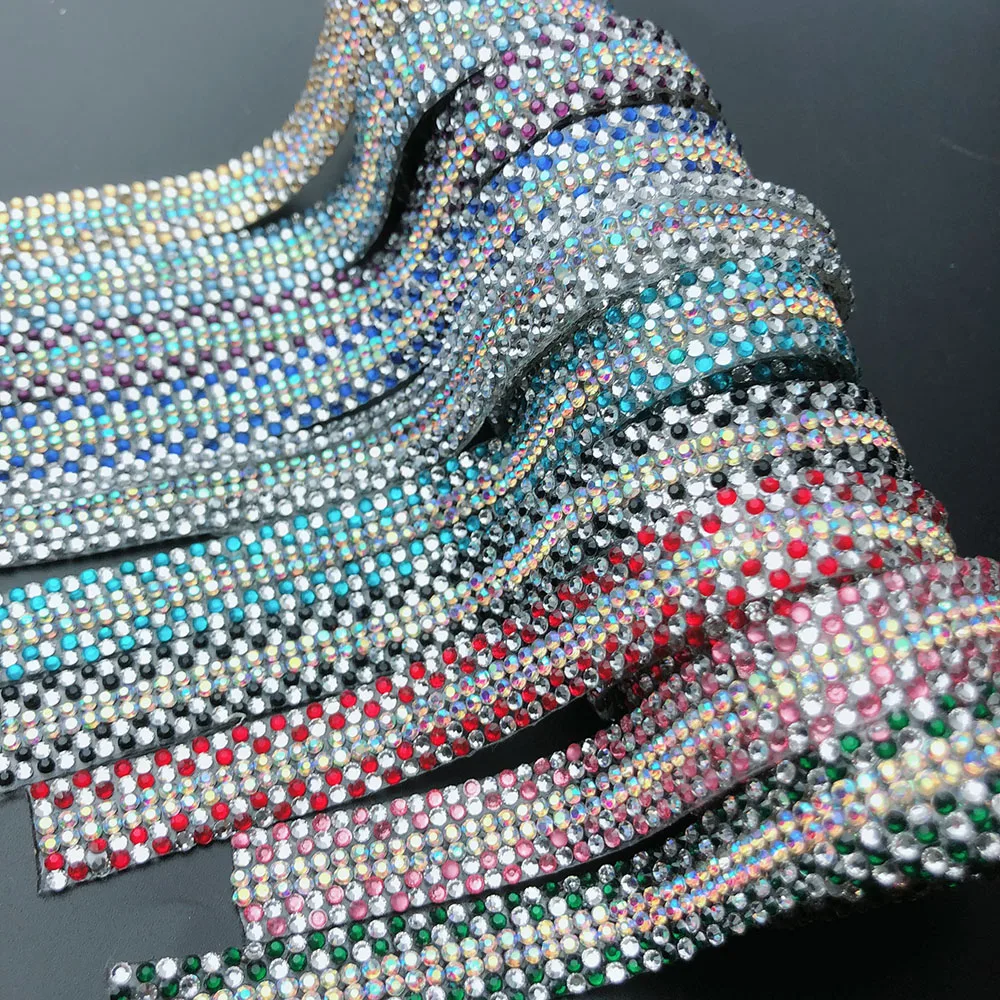 

hot fix rhinestone tape,1yard/lot,fashion gemstone crystal belt trimming,colorful fancy ribbon DIY dress decoration for wedding