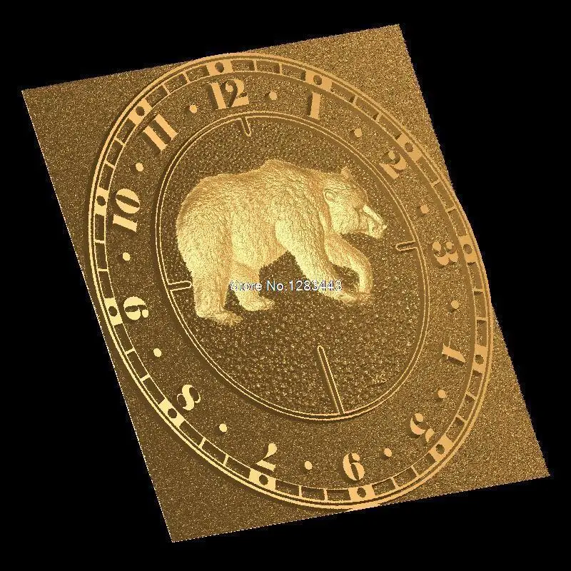 

CNC 3d Relief Model STL for CNC machine wall clock bear