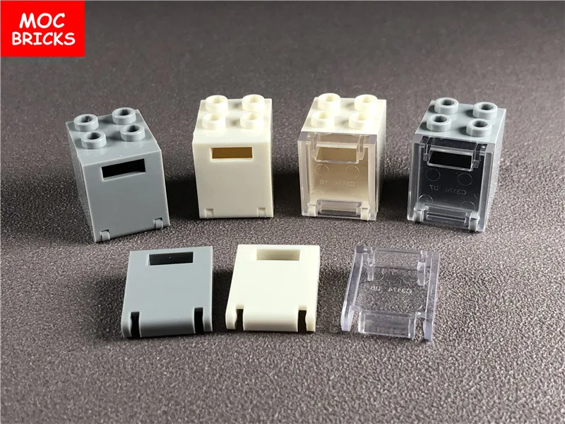 

10pcs/lot MOC Bricks 4345 Mail Post boxes White & Light Grey Containers 2x2x2 Star Wars Police DIY Building Blocks Toys kid gift