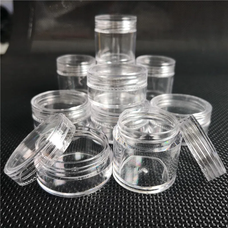 

50pcs 10ML Clear Transparent bead storage Cream Jars Empty Cosmetic Containers Recipientes de Plastico Nail Sequins packaging