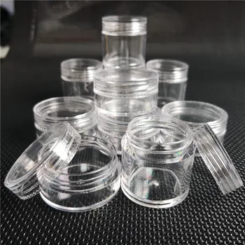 

50pcs 10ML Clear Transparent bead storage Cream Jars Empty Cosmetic Containers Recipientes de Plastico Nail Sequins packaging