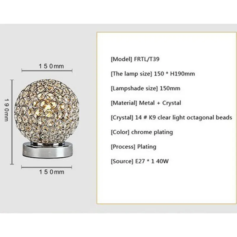 Минималистическая современная хрустальная лампа креативная прикроватная лампа Светодиодный Настольные лампы для спальни