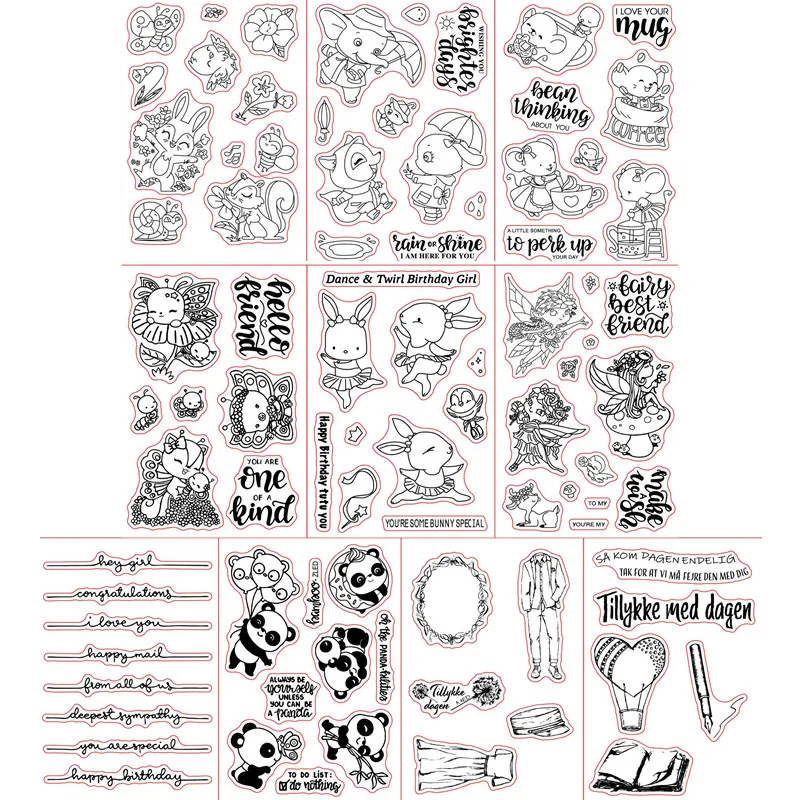 

Animals Flower Fairy Phrases Transparent Silicone Cear Stamp for Scrapbooking DIY Craft Decoration Soft Stamp New 2019