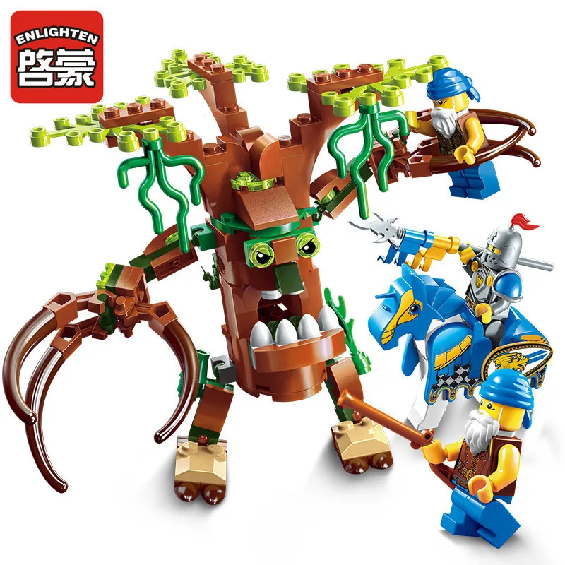 

Enlighten 141Pcs Building Blocks War of Glory Castle Knights Ent Witchclaw Figures LegoINGs Bricks Educational Toys for Children