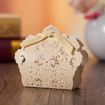 

150pcs wreath wedding Laser bronzing candy box wedding favors and gifts for guests birthday party supplies chocolate RB118-01