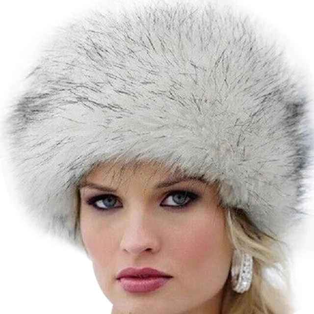 Elegant Women Fur Hat New Women's Winter Warm Soft Fluffy Faux Fur Hat
