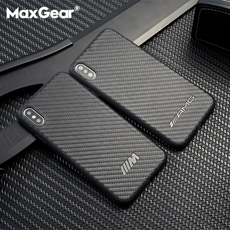 

Luxury Car Brand Motorsport Carbon Fiber Cover Case For iphone 6 6S 7plus 8 8plus X XR XS Max Leather Soft Phone Case Coque