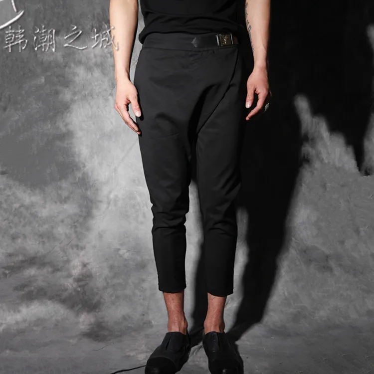 Men's leisure pants slim feet Fall cone type smooth micro baggy Metrosexual small Haren | Мужская одежда