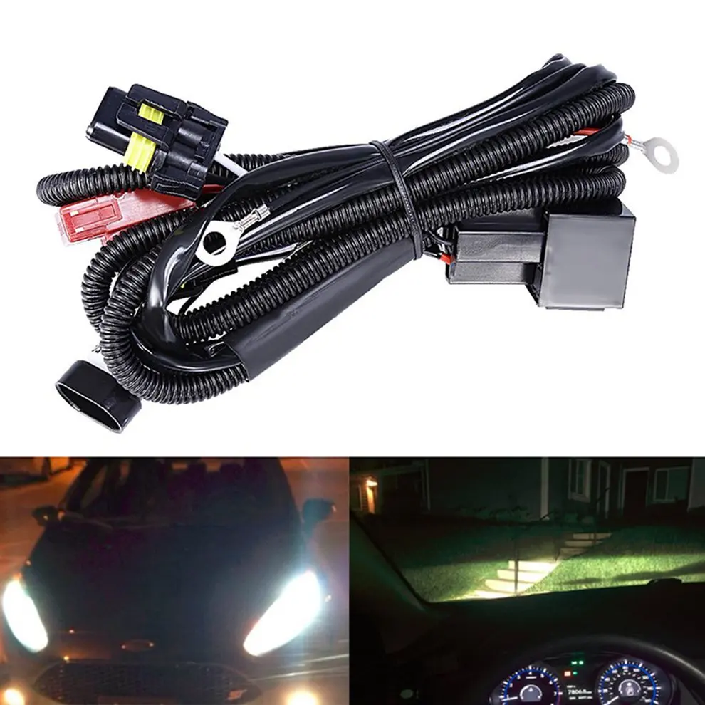 

12V 55W 9005 9006 Bulb Strengthen Line Multifunction HID Xenon Controller Cable Relay Harness Car Headlight Wiring Kit