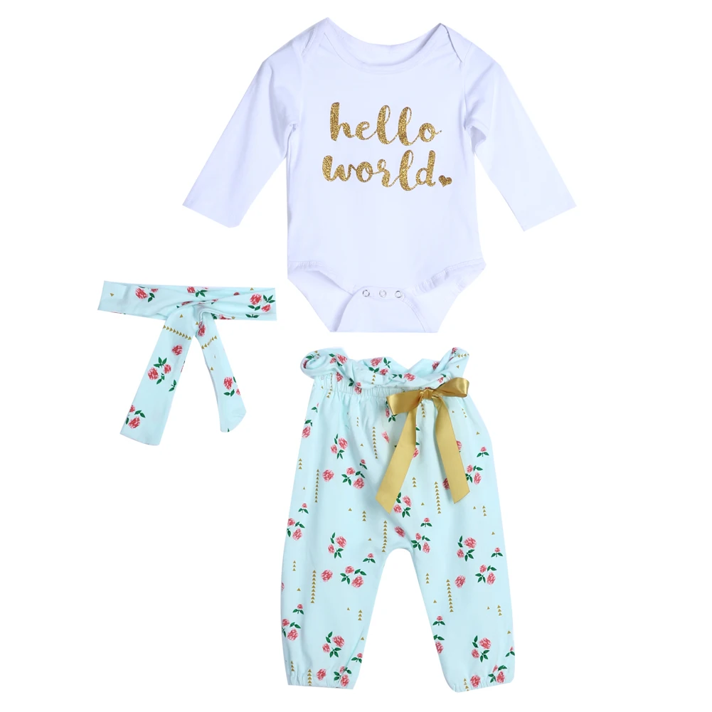 3 to 18 Months Baby Clothing Set Infant Toddlers Long Sleeve Cotton