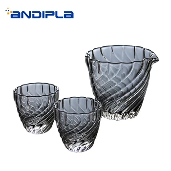 

200ML Japanese-style Water Ripple Heat Resistant Transparent Glass Fair Cup Cha Hai Public Teacup Creative Small Tea Cup Gifts